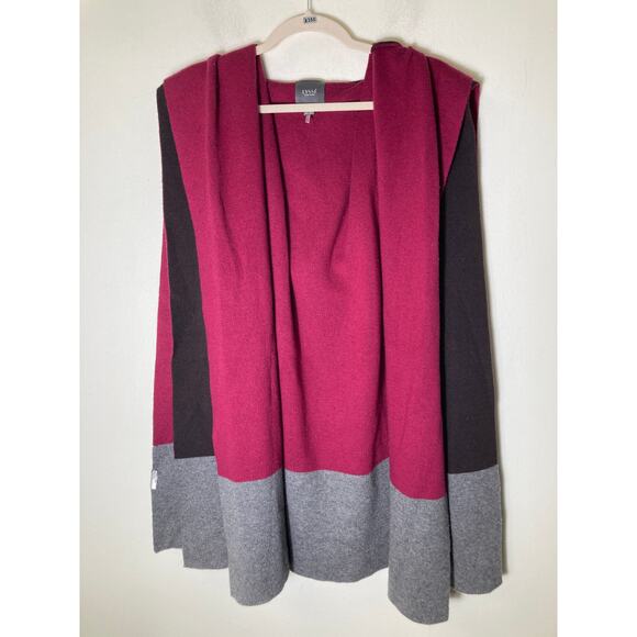 Lysse New York Color Block Knit Hooded Shawl Sz S - Picture 1 of 2